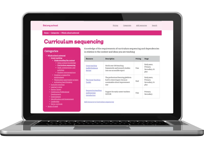 A mock up of the Belong app on a laptop