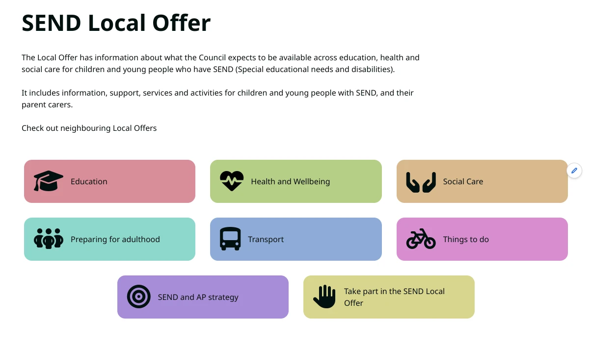 Example information pages from a Placid local offer