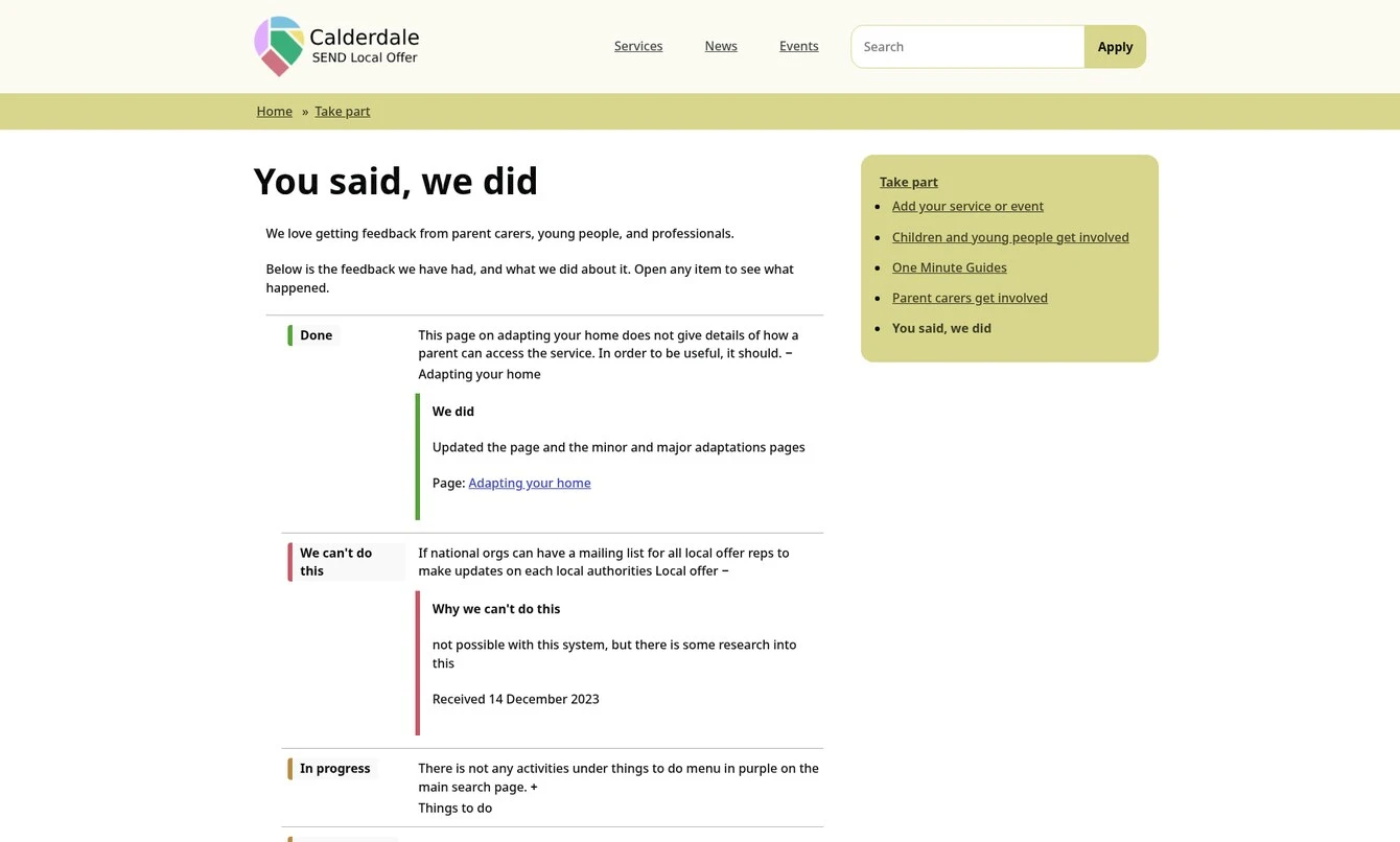 screenshot of you said we did module