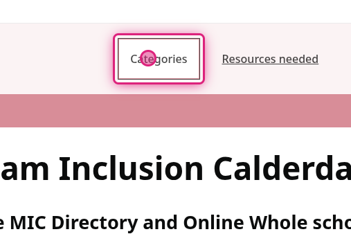 Screenshot of step 2, click on Categories