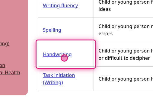 Screenshot of step 5, click on Handwriting