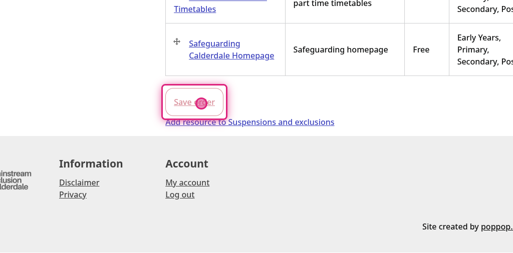 Screenshot of step 4, save the order