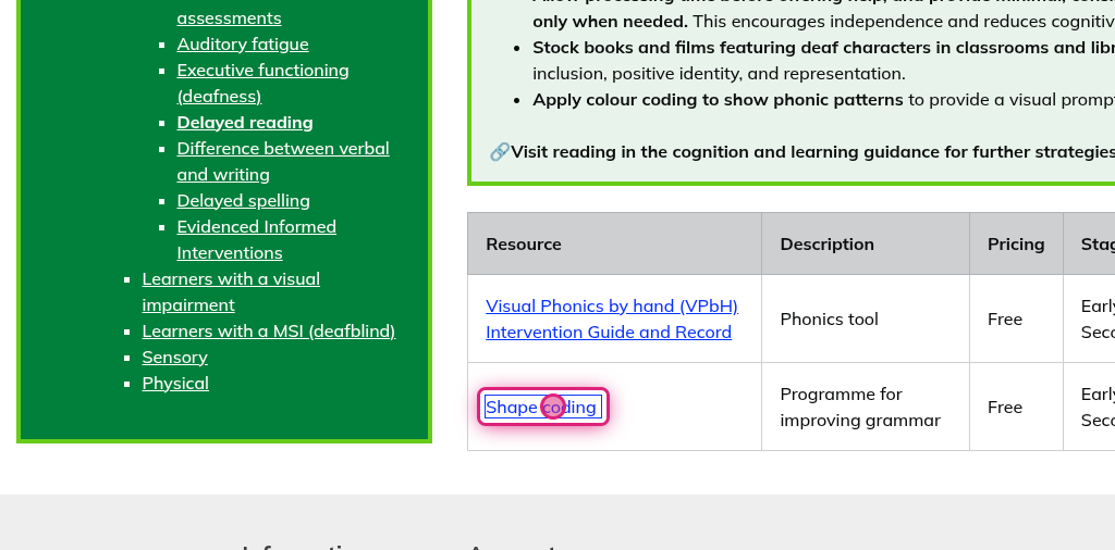 Screenshot of step 18, click on Shape coding