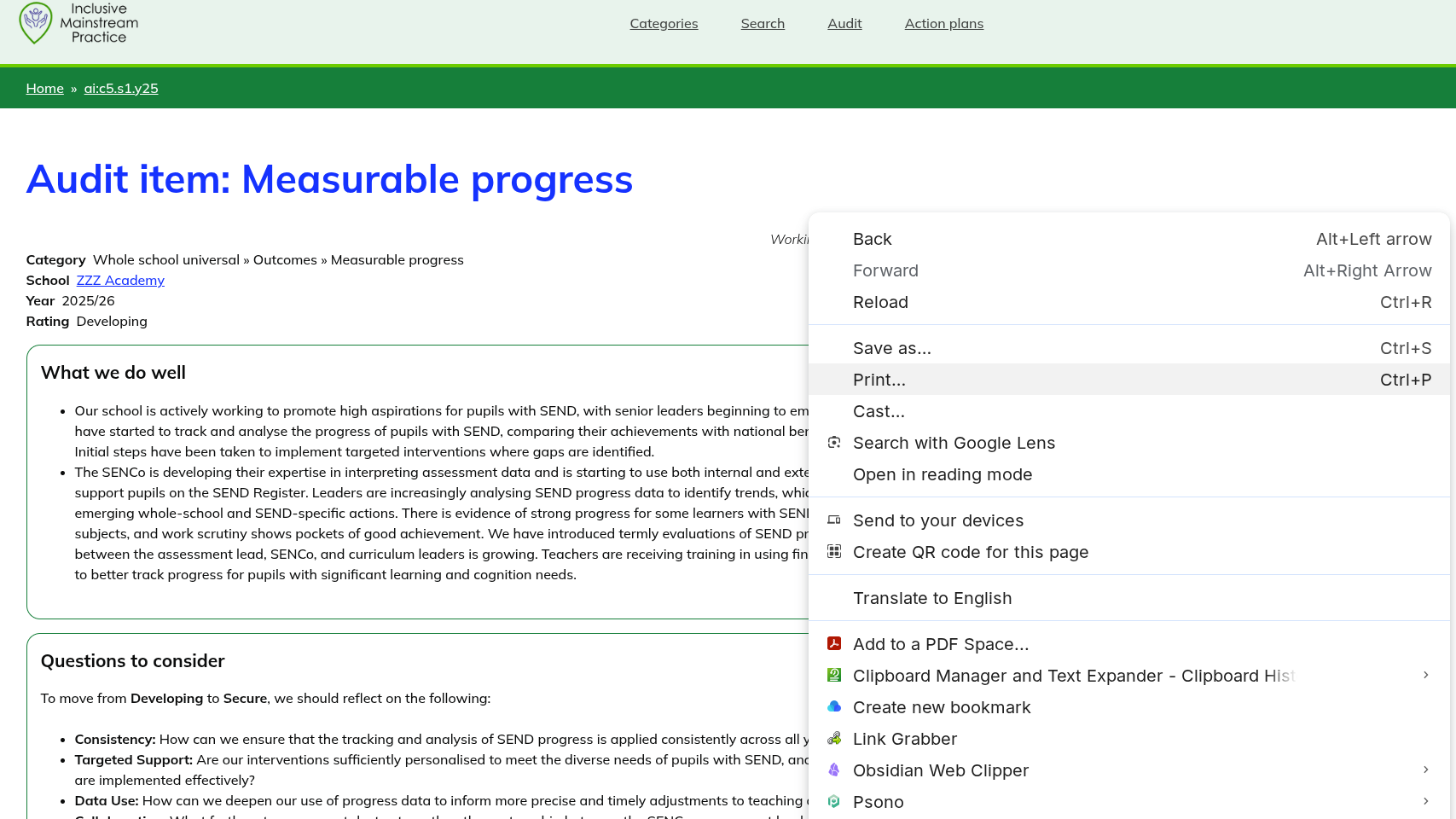 Screenshot of step 1, right Click or CTRL-P (Command P on Mac)