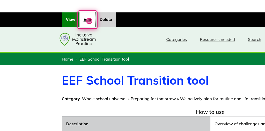 Screenshot of step 8, click on Edit