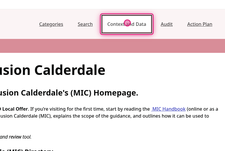 Screenshot of step 2, click on Context and Data