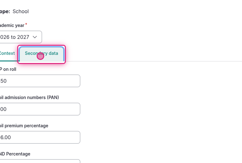 Screenshot of step 4, click on Secondary data