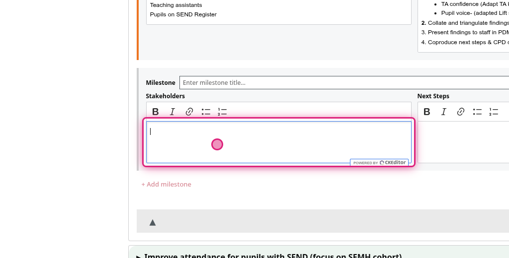 Screenshot of step 5, add the Stakeholders