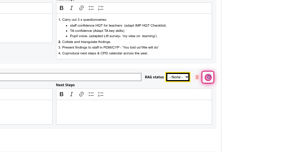 Screenshot of step 8, click on the bin icon