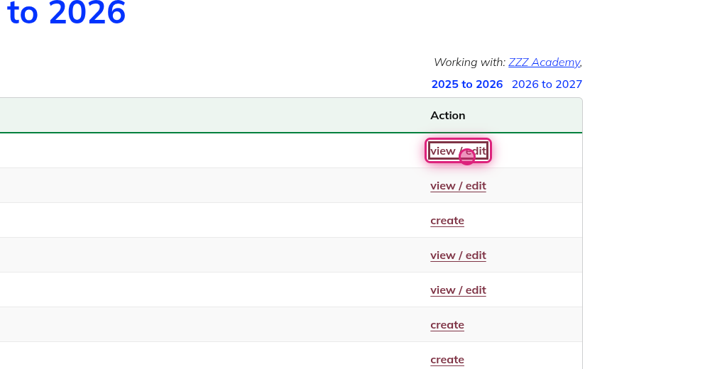 Screenshot of step 2, click on view / edit
