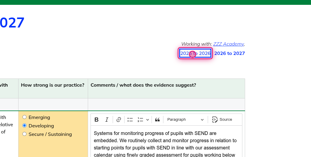 Screenshot of step 3, click on 2025 to 2026 to see previous year