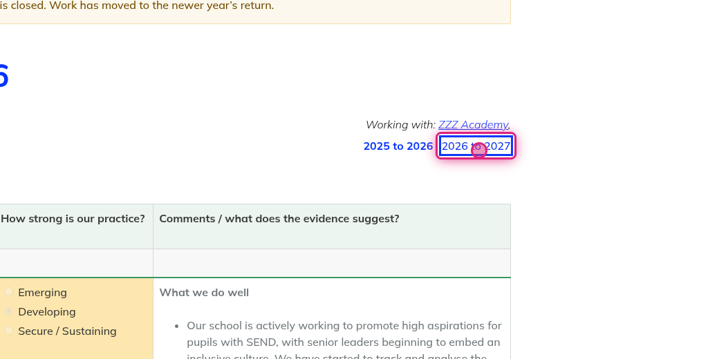Screenshot of step 4, click on 2026 to 2027