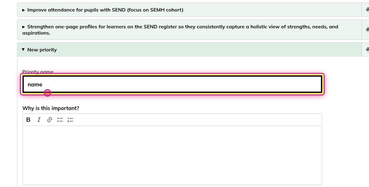 Screenshot of step 5, name the priority